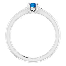 Charger l'image dans la galerie, Sterling Silver Chatham¬Æ Lab-Created Blue Sapphire Youth Solitaire Ring
