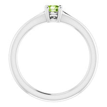 Load image into Gallery viewer, Sterling Silver Imitation Peridot Youth Solitaire Ring
