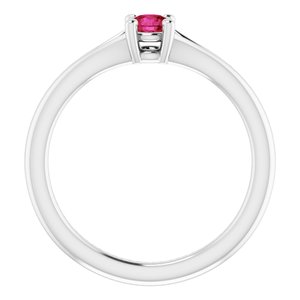 Sterling Silver Chatham¬Æ Lab-Created Ruby Youth Solitaire Ring