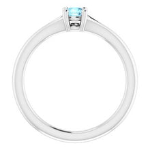 Load image into Gallery viewer, Sterling Silver Imitation Aquamarine Youth Solitaire Ring
