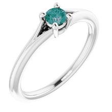 Load image into Gallery viewer, Sterling Silver Imitation Alexandrite Youth Solitaire Ring
