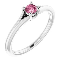 Charger l'image dans la galerie, Sterling Silver Imitation Pink Tourmaline Youth Solitaire Ring
