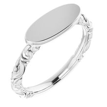 Charger l'image dans la galerie, Sterling Silver 13x5.5 mm Oval Signet Ring
