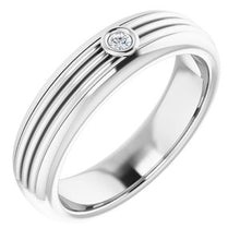 Charger l'image dans la galerie, Bague pour homme en platine de 2,25 mm avec diamant rond de 0,05 CTW
