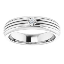 Charger l'image dans la galerie, Bague pour homme en platine de 2,25 mm avec diamant rond de 0,05 CTW
