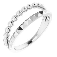 Load image into Gallery viewer, Sterling Silver Beaded &amp; Geometric Stacked Ring
