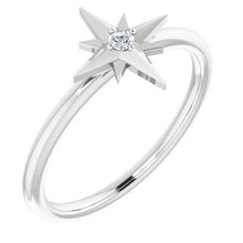 Charger l'image dans la galerie, Sterling Silver .03 CT Diamond Star Ring
