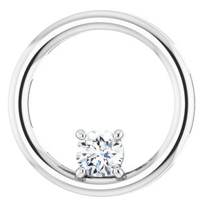 14K White 5/8 CT Lab-Grown Diamond Circle 16-18" Necklace