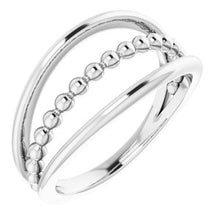 Load image into Gallery viewer, Sterling Silver Negative Space Beaded Ring
