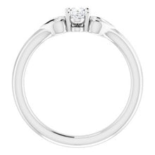 Charger l'image dans la galerie, Sterling Silver 5x3 mm Oval Imitation Diamond Youth Heart Ring
