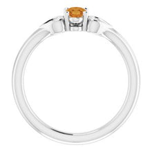 Charger l'image dans la galerie, Sterling Silver 5x3 mm Oval Imitation Citrine Youth Heart Ring
