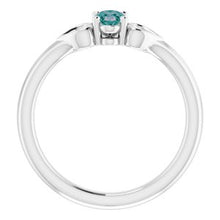 Charger l'image dans la galerie, Sterling Silver 5x3 mm Oval Imitation Alexandrite Youth Heart Ring
