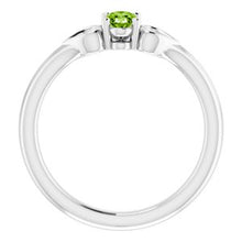 Charger l'image dans la galerie, Sterling Silver 5x3 mm Oval Imitation Peridot Youth Heart Ring
