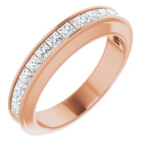 14K Rose 3/4 CTW Diamond Matching Band