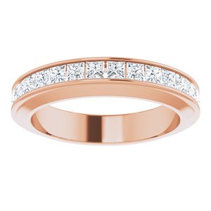 14K Rose 3/4 CTW Diamond Matching Band