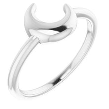 Load image into Gallery viewer, Sterling Silver Crescent Moon Ring
