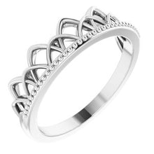 Charger l'image dans la galerie, Sterling Silver Stackable Crown Ring
