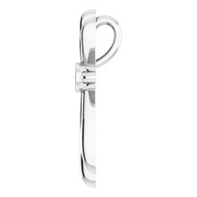 Load image into Gallery viewer, Sterling Silver 2 mm Round Bezel-Set Cross 16-18&quot; Necklace Mounting
