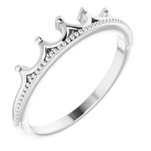 Load image into Gallery viewer, Sterling Silver Stackable Crown Ring
