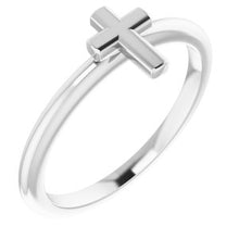 Charger l'image dans la galerie, Sterling Silver Stackable Cross Ring
