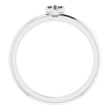 Charger l'image dans la galerie, Sterling Silver .04 CTW Black Diamond Stackable Cross Ring

