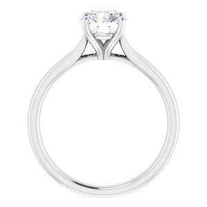 14K White 1 CT Lab-Grown Diamond Solitaire Engagement Ring
