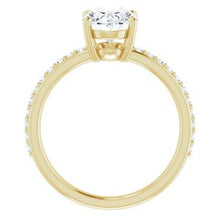 Load image into Gallery viewer, 14K Yellow 9x7 mm Oval  Forever One‚Ñ¢ Moissanite &amp; 1/5 CTW Diamond Engagement Ring
