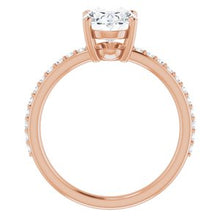 Load image into Gallery viewer, 14K Rose 9x7 mm Oval  Forever One‚Ñ¢ Moissanite &amp; 1/5 CTW Diamond Engagement Ring
