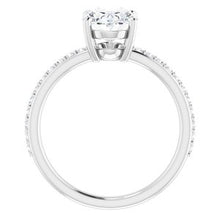 Load image into Gallery viewer, 14K White 9x7 mm Oval  Forever One‚Ñ¢ Moissanite &amp; 1/5 CTW Diamond Engagement Ring
