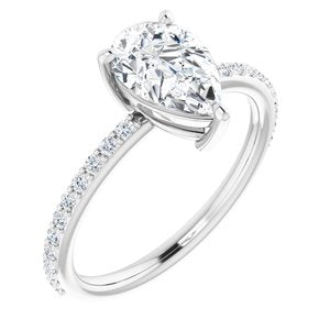 Charles & Colvard Moissanite¬Æ & Diamond Accented Engagement Ring    