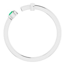 Charger l'image dans la galerie, Sterling Silver Chatham¬Æ Created Emerald Negative Space Cross Ring
