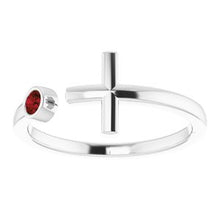 Charger l'image dans la galerie, Bezel-Set Negative Space Cross Ring

