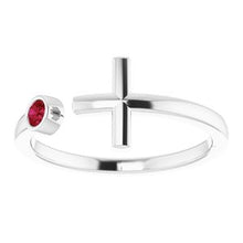 Charger l'image dans la galerie, Bezel-Set Negative Space Cross Ring
