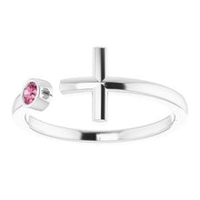 Charger l'image dans la galerie, Bezel-Set Negative Space Cross Ring
