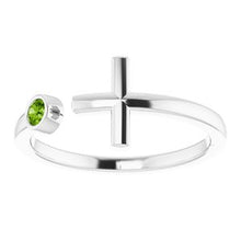 Charger l'image dans la galerie, Bezel-Set Negative Space Cross Ring
