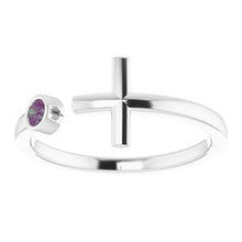 Charger l'image dans la galerie, Bezel-Set Negative Space Cross Ring
