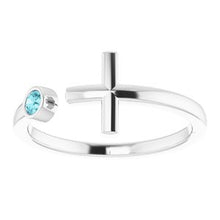 Charger l'image dans la galerie, Bezel-Set Negative Space Cross Ring
