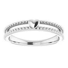 Charger l'image dans la galerie, Milgrain Stackable Heart Ring   
