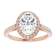 Charger l&#39;image dans la galerie, Charles &amp; Colvard Moissanite¬Æ &amp; Diamond Accented Halo-Style Engagement Ring  
