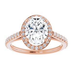 Charles & Colvard Moissanite¬Æ & Diamond Accented Halo-Style Engagement Ring  