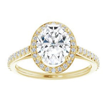 Load image into Gallery viewer, Charles &amp; Colvard Moissanite¬Æ &amp; Diamond Accented Halo-Style Engagement Ring  
