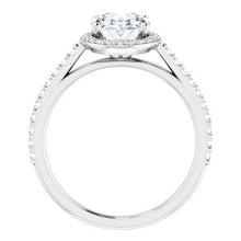 Charger l'image dans la galerie, Bague de fiançailles en or 14 carats blanc 9x7 mm ovale pour toujours un Moissanite et 1/4 CTW
