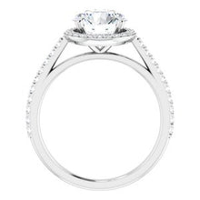 Load image into Gallery viewer, Platinum 8 mm Round Forever One‚Ñ¢ Moissanite &amp; 1/4 CTW Diamond Engagement Ring
