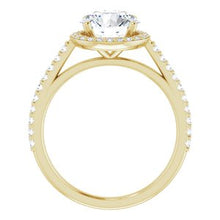 Load image into Gallery viewer, 14K Yellow 8 mm Round Forever One‚Ñ¢ Moissanite &amp; 1/4 CTW Diamond Engagement Ring
