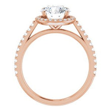 Load image into Gallery viewer, 14K Rose 8 mm Round Forever One‚Ñ¢ Moissanite &amp; 1/4 CTW Diamond Engagement Ring
