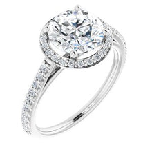 Load image into Gallery viewer, 14K White 8 mm Round Forever One‚Ñ¢ Moissanite &amp; 1/4 CTW Diamond Engagement Ring
