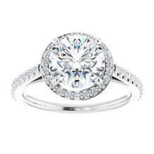 Charger l'image dans la galerie, Charles &amp; Colvard Moissanite¬Æ &amp; Diamond Accented Halo-Style Engagement Ring  
