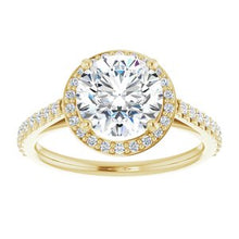Load image into Gallery viewer, Charles &amp; Colvard Moissanite¬Æ &amp; Diamond Accented Halo-Style Engagement Ring  
