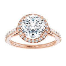 Load image into Gallery viewer, Charles &amp; Colvard Moissanite¬Æ &amp; Diamond Accented Halo-Style Engagement Ring  
