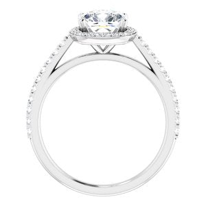 Platinum 7 mm Cushion Forever One‚Ñ¢ Moissanite & 1/4 CTW Diamond Engagement Ring